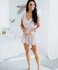 Peach Love Floral Fever Romper