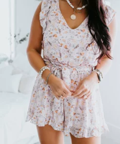 Peach Love Floral Fever Romper