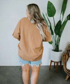 Peach Love California Tops Shelbie Splatter Paint Tee