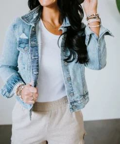 Eunina Phoebe Distressed Denim Jacket