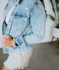 Eunina Phoebe Distressed Denim Jacket