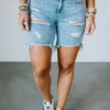 CELLO Carter Distressed Bermuda Shorts