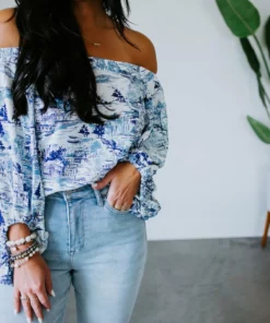 Offline Inc True Blue Off Shoulder Top Tops