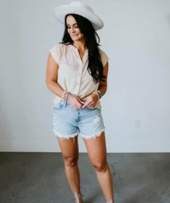 Be Cool Classic Look Button Down Top Tops