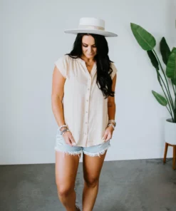 Be Cool Classic Look Button Down Top Tops