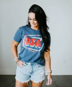 Country Deep USA Distressed Graphic Tee