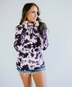 Lauriebelles Aubergine Tie Dye Lily & Lottie Cowl Sweatshirt