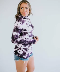 Lauriebelles Aubergine Tie Dye Lily & Lottie Cowl Sweatshirt
