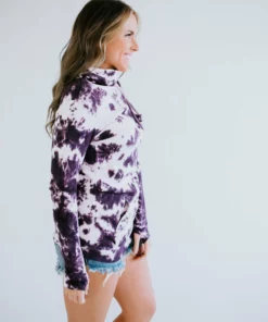 Lauriebelles Aubergine Tie Dye Lily & Lottie Cowl Sweatshirt