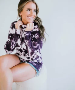 Lauriebelles Aubergine Tie Dye Lily & Lottie Cowl Sweatshirt