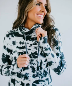 Lauriebelles Navy Tie Dye Lily & Lottie Cowl Sweatshirt