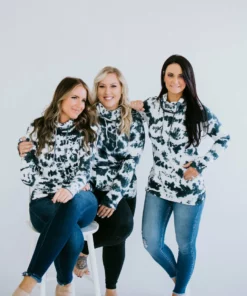 Lauriebelles Navy Tie Dye Lily & Lottie Cowl Sweatshirt