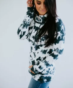 Lauriebelles Navy Tie Dye Lily & Lottie Cowl Sweatshirt