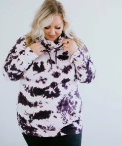 Lauriebelles Aubergine Tie Dye Lily & Lottie Cowl Sweatshirt