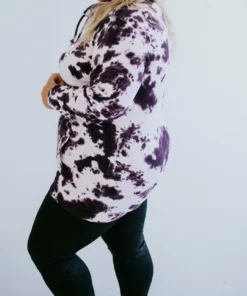 Lauriebelles Aubergine Tie Dye Lily & Lottie Cowl Sweatshirt