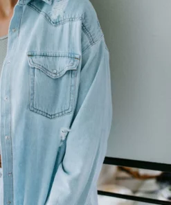 Risen On Record Denim Top