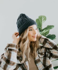 Olive & Pique Outerwear Levi Cable Knit Cuffed Beanie