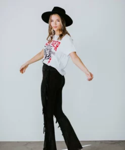 Blue Buttercup Fringe Feelings Flare Pant Bottoms