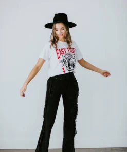 Blue Buttercup Fringe Feelings Flare Pant Bottoms