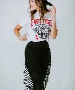 Blue Buttercup Fringe Feelings Flare Pant Bottoms