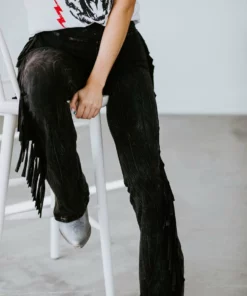 Blue Buttercup Fringe Feelings Flare Pant Bottoms