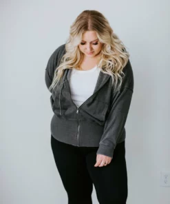 Mono B Jayda Dolman Zip Up Hoodie Curvy