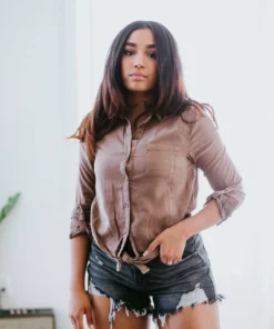 Lauriebelles To Tie For Chambray Top Tops