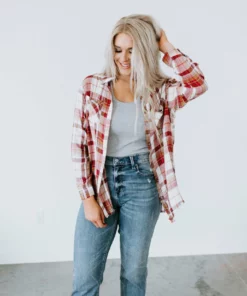 White Birch Aurelia Plaid Top Tops