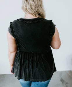 White Birch Tops Masyn Peplum Tank Top