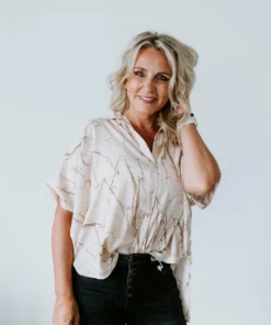 BucketList Lucinda Marble Print Top Tops