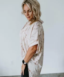 BucketList Lucinda Marble Print Top Tops