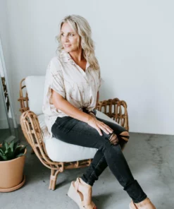 BucketList Lucinda Marble Print Top Tops