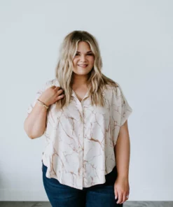 BucketList Lucinda Marble Print Top Tops