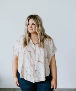 BucketList Lucinda Marble Print Top Tops