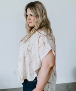 BucketList Lucinda Marble Print Top Tops