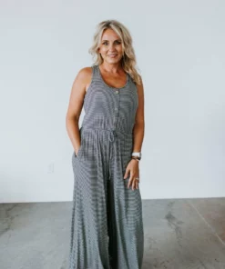 Fantastic Fawn Sitting Pretty Stripe Jumpsuit Dresses