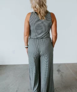 Fantastic Fawn Sitting Pretty Stripe Jumpsuit Dresses