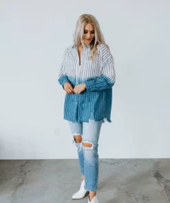 White Birch Slept On Button Down Top Tops