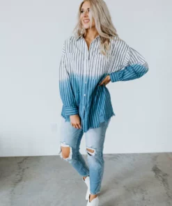 White Birch Slept On Button Down Top Tops