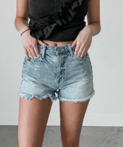 KanCan Baylee Bleach Splatter Shorts Bottoms