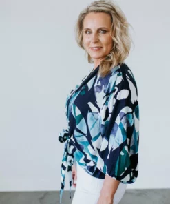 Clothing Illustrated, Inc Kiara Kimono Wrap Top Tops