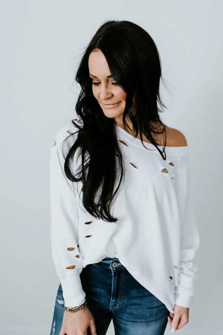 Lauriebelles Lily & Lottie Wren Distressed Crew Sweatshirt By Chelsea DeBoer 6 Lauriebelles Lily & Lottie Wren Distressed Crew Sweatshirt By Chelsea DeBoer