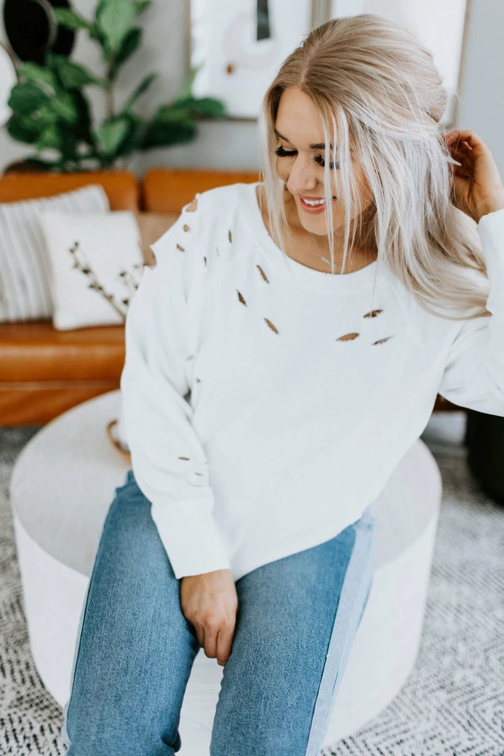 Lauriebelles Lily & Lottie Wren Distressed Crew Sweatshirt By Chelsea DeBoer 8 Lauriebelles Lily & Lottie Wren Distressed Crew Sweatshirt By Chelsea DeBoer