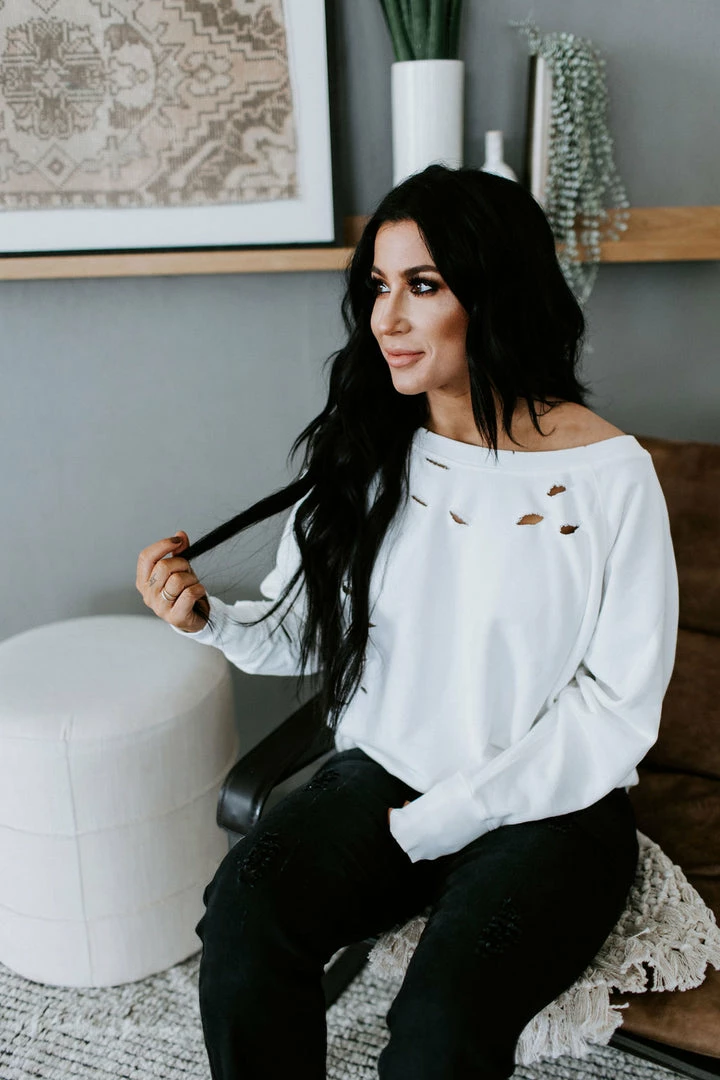 Lauriebelles Lily & Lottie Wren Distressed Crew Sweatshirt By Chelsea DeBoer 3 Lauriebelles Lily & Lottie Wren Distressed Crew Sweatshirt By Chelsea DeBoer