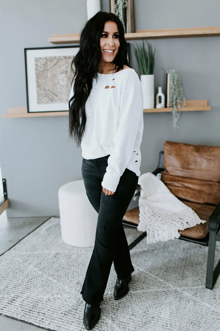 Lauriebelles Lily & Lottie Wren Distressed Crew Sweatshirt By Chelsea DeBoer 5 Lauriebelles Lily & Lottie Wren Distressed Crew Sweatshirt By Chelsea DeBoer