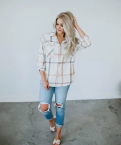 26 International Bayker Button Up Top