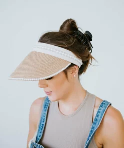 Artini Accessories, Inc. Hats Pearl Power Straw Visor