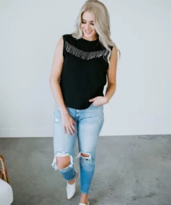 Le Lis Hang Around Fringe Tank Tops