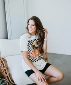 Kissed Apparel Tops Checkered Summer Graphic Tee
