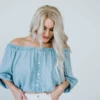Blue Blush Kieran Off Shoulder Top Tops